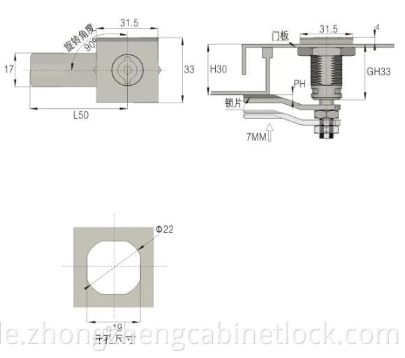 Zinc Alloy Lever Handle Door Lock